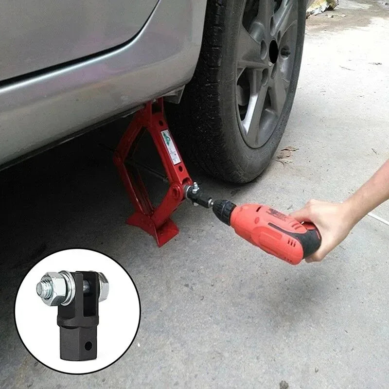 Adaptador de gato de tijera de 1/2 pulgada, adaptador de acero al cromo vanadio, llave inglesa, herramienta para taladro de gato automotriz, adaptadores para taladros de impacto, enchufe