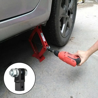 Adaptador de gato de tijera de 1/2 pulgada, adaptador de acero al cromo vanadio, llave inglesa, herramienta para taladro de gato automotriz, adaptadores para taladros de impacto, enchufe