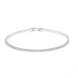 Pulsera de tenis de 16 cm a 19 cm con circonitas de 2 mm, regalo de aniversario, joyería de plata de ley 925 auténtica.