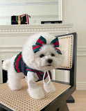 FATHIN Dog Princess Dresses Puppy Bow Knot Dress Luxury Pet Skirt Striped Dresses for Small Medium Cats