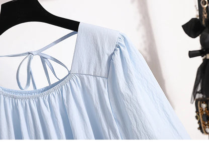 Plus Size Shirts & Blouses Women Summer 2025 New Arrival Korean Fashion Tops Short Puff Sleeve Loose Sweet Blouse Woman L-4XL