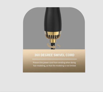 LISAPRO Elegant Black Gold Hair Blow Dryer Brush and Volumizer& One-Step Hot Air Brush 2.0 for Drying&Straightening,&Volumizing