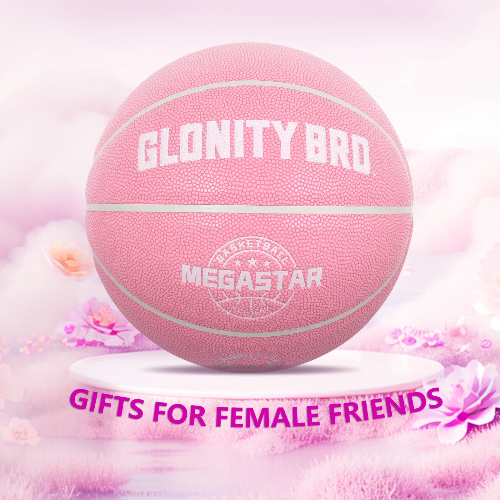 Women's Basketball Size 5, 6, 7 Pink Official Competition Children's Basketball Indoor Outdoor Standard Ball PU Non-slip Wear-resistant