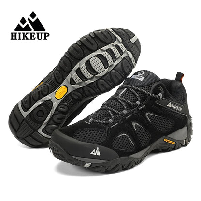 HIKEUP Men Shoes Breathable Splashproof Outdoor Hiking Shoes Mountain Climbing Sport Men Hunting Trekking Sneaker