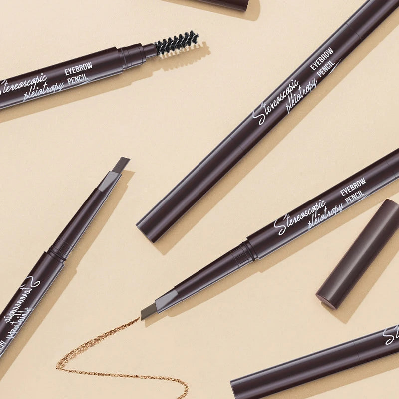 Waterproof Double-Headed Eyebrow Cosmetics Pencil 5 Colors Natural Long-Lasting Makeup Tattoo Paint for Eyebrows