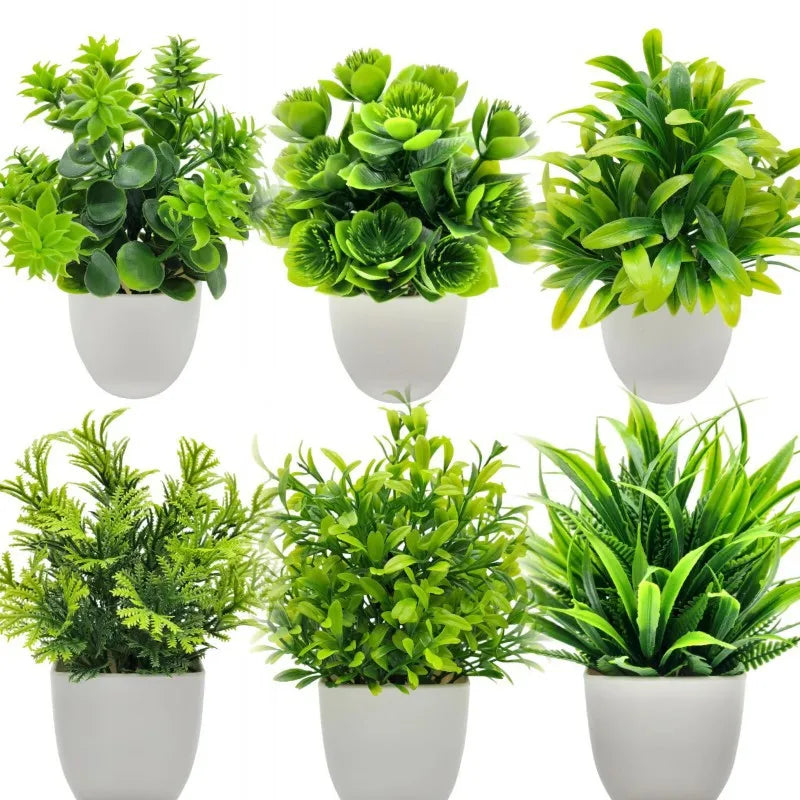 1pc Artificial Plants with Plastic Pots Perfect Greenery for Home Decorations, Office Desk, Living Room, and Bedroom Decoration