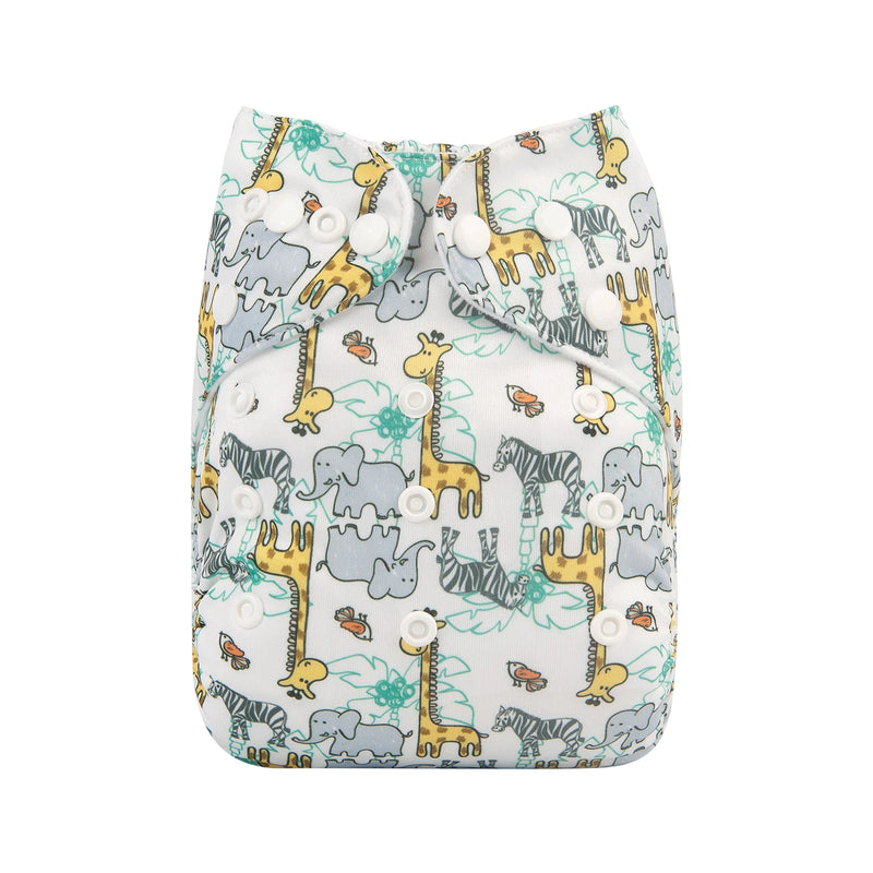 Pañal de tela reutilizable ALVABABY para bebé, lavable, de 3 a 15 kg, con 1 inserto de microfibra.