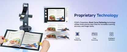 CZUR Aura Pro Portable Book Scanner Document Max A3 Size with Smart OCR Led Table Desk Lamp for Family Home Office