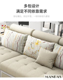 Linlamim Fabric Sofa Set Furniture Living Room Sofa Set with USB and Stools / Big U Shape Cloth Couch Sofas for Home Furniture