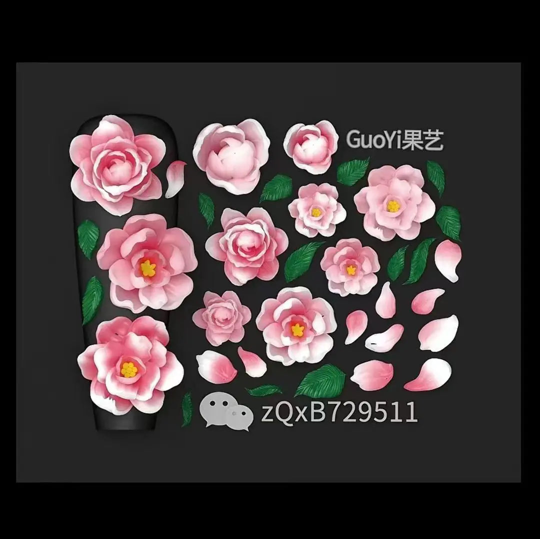 1pc Bowknot Candles Jellyfish Shell Rose Leaf  3D Acrylic Mold Nail Art Decoration Nails DIY Design Silicone  Nails Mold