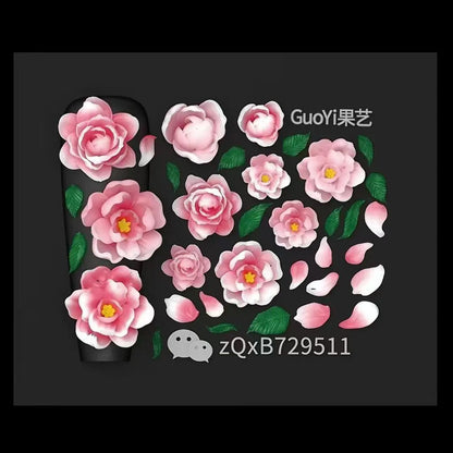 1pc Bowknot Candles Jellyfish Shell Rose Leaf  3D Acrylic Mold Nail Art Decoration Nails DIY Design Silicone  Nails Mold