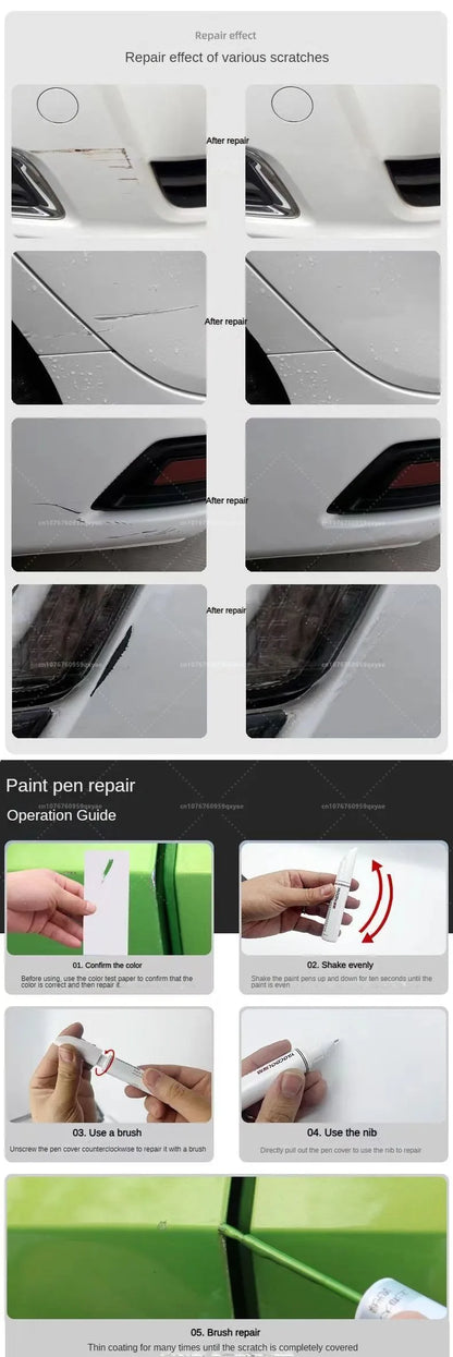 Suitable for Mazda 3, CX3, CX4, CX5, Mazda 6, Crystal Soul Dynamic Red Pearl White Clearcoat Pen, Automotive Paint Repair Set