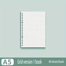 60 Sheets Notebook Refill Notepad Loose Leaf Binder Paper A4/ B5/A5 Blank/Grid/Lined Notebooks Writing Pads Office School