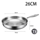 26/28/30cm German Pure Titanium Frying Pan Non-stick Frying Pan Uncoated Fish Scale Hammer Pattern Titanium Alloy Cookware