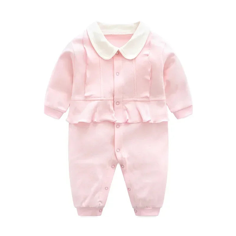 Ropa de bebé primavera 2024, ropa de algodón para niñas de 0 a 12 meses, monos de otoño para recién nacidos, monos cómodos para bebés, mamelucos para bebés niños