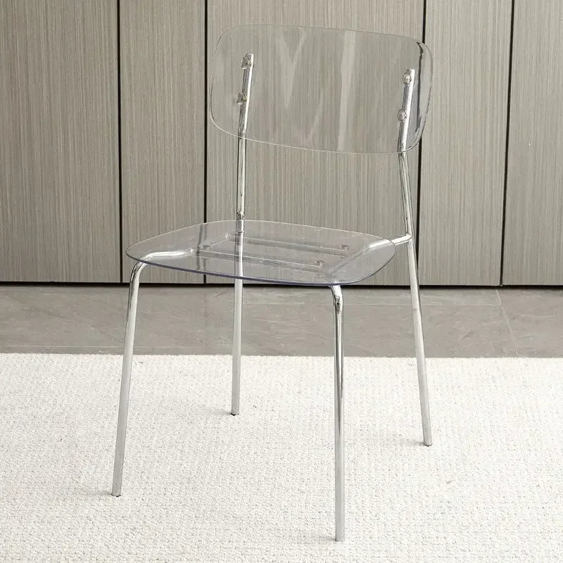 Modern Simple Household Transparent Dining Chair Backrest Single Person Leisure Net Red Table Plastic Chair Makeup Chairs  стул