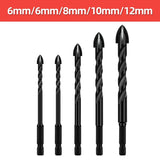 Cross Hex Tile Drill Bit For Glass Concrete Ceramic Tile Hole Opener Tungsten Carbide Hard Alloy Bits Set Tools 3 4 5 6 8 10 12mm