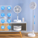 Wireless Folding Desk Fan Telescopic Outdoor Travel Camping Floor Low Noise Fan With 7200 mAh USB Rechargeable Fan  Standing Fan