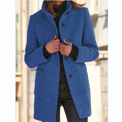 Cardigan Coat Women Clothes Warm Autumn 2023 Fashion Versatile Loose Fitting Retro Button Stand Collar Long Sleeve Y2k Overcoat