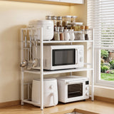 3-Tier Microwave Oven Rack Shelf Kitchen Countertop Oven Rack Expandable Seasoning Storage Rack Stand Storage Tableware Racks