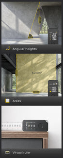 HOTO Smart Laser Measure Pro LED Display Intelligent Digital Laser Tape Measuring Tool Rechargeable Laser Ruler Rangefinder