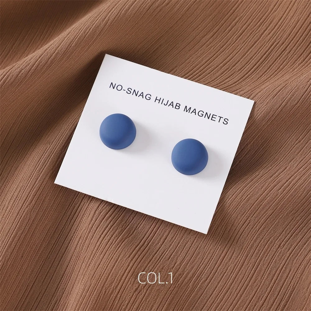 Safe macaron cor hijab broche forte chapeamento de metal magnético hijab clipe luxo sem buraco pinos broches ímã para lenço muçulmano