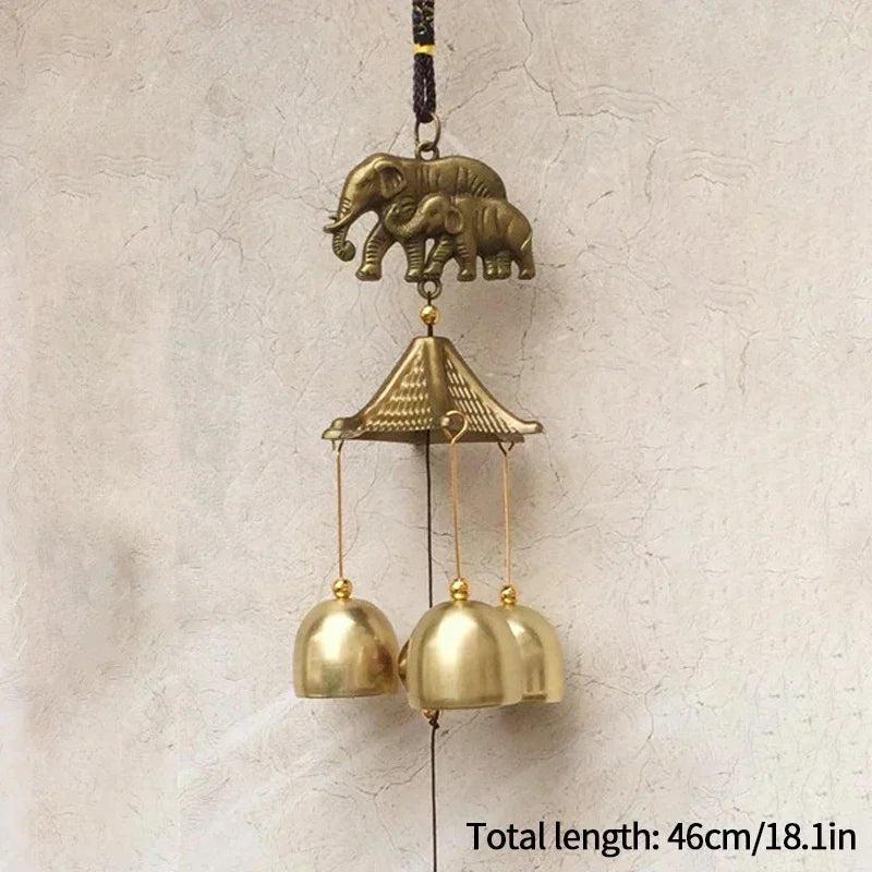 Japanese Wind Chimes Cast Iron Feng Shui Wind Bells Good Luck Hanging Pendant Indoor Outdoor Temple Home Garden Decoration