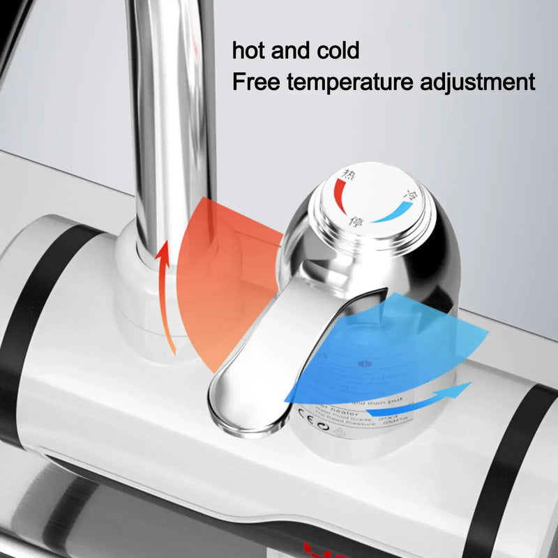 3000W Electric Kitchen Water Heater Tap Instant Hot Water Faucet Heater Cold Heating Faucet Tankless Instantaneous Water Heater