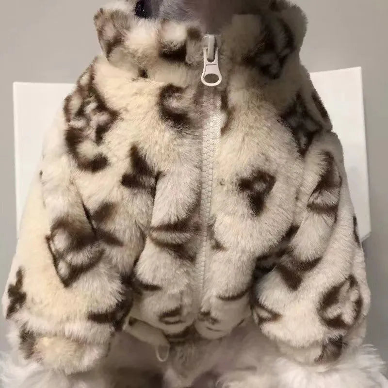 Ropa de invierno para perros, abrigo cálido de lana coral para mascotas, de moda, para perros y gatos pequeños y medianos, chaqueta acolchada de algodón de alta calidad.