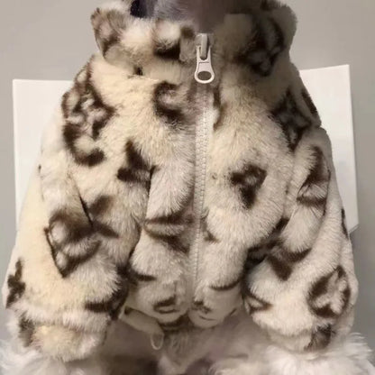 Ropa de invierno para perros, abrigo cálido de lana coral para mascotas, de moda, para perros y gatos pequeños y medianos, chaqueta acolchada de algodón de alta calidad.