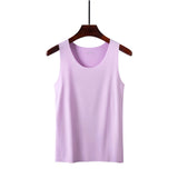 Summer Women Tank Tops Ice Silk Seamless Vest  Female Thin Breathable Sleeveless Shirts Slim Camisoles Undershirts Black M-4XL
