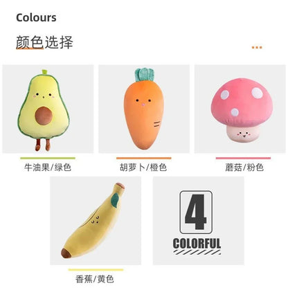 Peluche de aguacate, plátano, zanahoria y hongo, para dormir, cama, sofá, regalo de cumpleaños, nueva idea