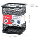 MOTARRO 1Pcs Pencil Holder Office Desk Metal Mesh Square Round Pen Pot Cup Case Container Organiser Durable Pencil Case