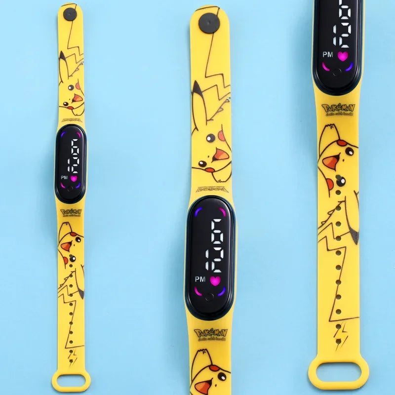 Pokemon Pikachu Dragon Ball Z Sport Casual Watches Led Silicone Watch Color Lovely Digital Children Wristwatch Clock Gift Toys