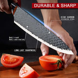 Herramientas de Juego de cuchillos de cocina de acero inoxidable, cuchillo de cocina forjado, tijeras, pelador de cerámica, rebanador de Chef, cuchillo de pelar Nakiri, estuche de regalo