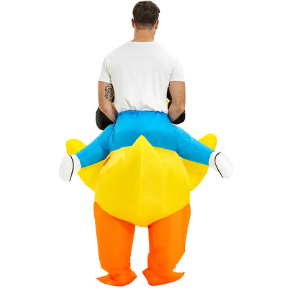 Adult Rooster Inflatable Costume Funny Unicorn Elk Animals Inflatable Suit Halloween Carnival Half Body Blow Up Suit for Cosplay