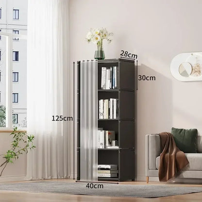 6/5 Layers Dustproof Wardrobe Bedroom Open Simple Assembly Storage Cabinet High Capacity Partition Bookshelf Closet Organizer