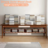 Solid Wood Desk, 63' Mid-Century Modern, Writing Desk, Home Office Workstation office furniture desk table corner desks