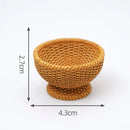 1pc Mini Simulated Rattan Basket Model DIY Creative Dollhouse Dessert Shop Food Vegetable Ornaments Craft Kitchen Decoration