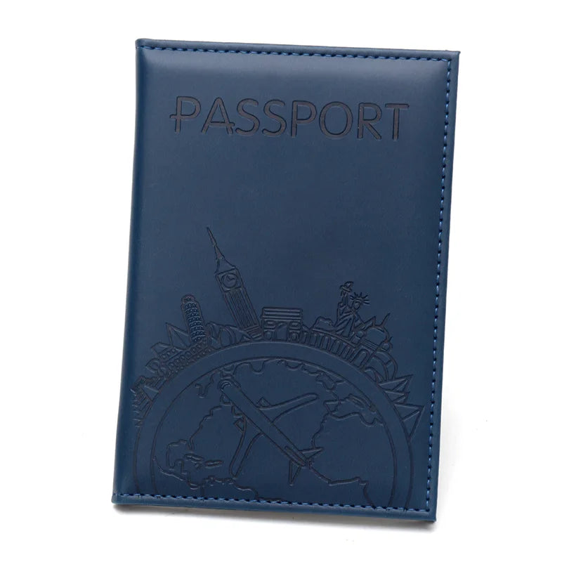 Global Flight Printed Passport Holder Leather Passport Covers Lightweight Airplane Passport Case Id Holder Plane Ticket Holder