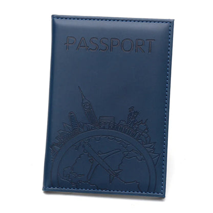 Global Flight Printed Passport Holder Leather Passport Covers Lightweight Airplane Passport Case Id Holder Plane Ticket Holder