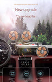 Car Fan 360° Adjustable 3 Head Air Fan Automotive Electric Fan USB/12V/24V Fan 2 Speeds Car Silent Fan For Home Desk Office&amp;Car