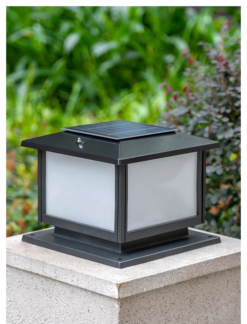 LED Solar Column Light Waterproof Solar Light Outdoor Remote Control Garden Sunlight Fence Channel Outdoor Decorative Light IP65