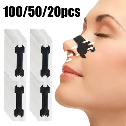 100/50/20PCS Black Nose Strips Extra Strength Nasal Strips for Adults and Children Better Sleep Non-Invasive Anti Snoring Strips