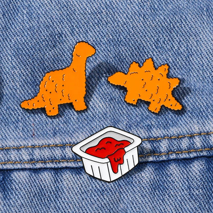 3 pçs/set bonito criativo dinossauro coleção pinos stegosaurus em forma de esmalte broches mochila saco jóias decoração