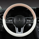 Perforated Nappa Leather Car Steering Wheel Cover Warm in Winter and Cool in Summer, Universal 15 Inch,  Anti-Slip, Odorless