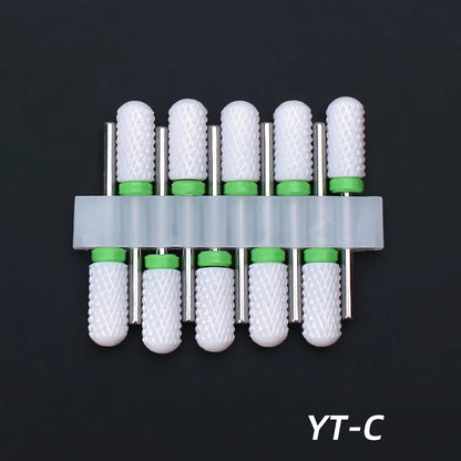 10pcs Ceramic Nail Drill Bits Set, Electric Manicure & Pedicure Milling Cutter, For Nail Polishing Machine