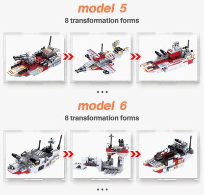 1000+Pcs Navy War Chariot Ship Army Boat Plane Model Warships Building Blocks City Children Toys for Boy
