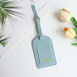 Customized Letters Smooth PU Leather Classic Ultra-Thin Travel Aviation Luggage Tag Signature Luggage Label