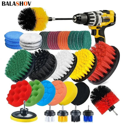 Kit de cabeça de escova de broca elétrica, escova de limpeza elétrica para carpete, banheiro, cozinha, banheiro, ferramenta de limpeza de carro, conjunto de lavagem